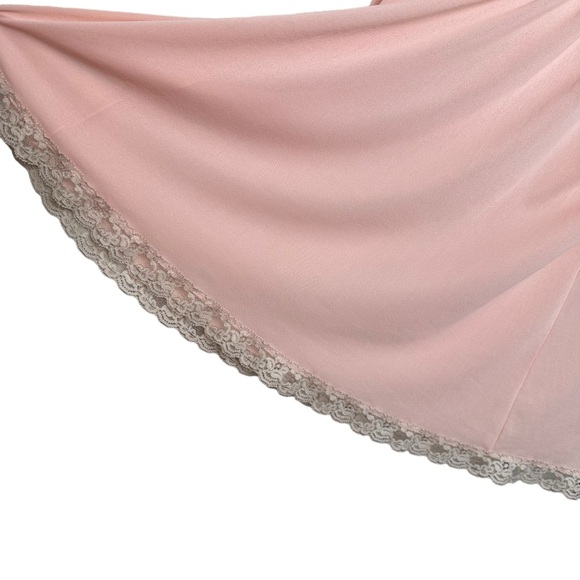 1960s Kayser Nylon Sleep Top Lingerie Lace Baby Pink Vintage Lounge Nightgown - Picture 12 of 15